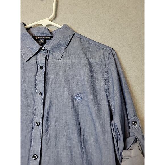 Brooks Brothers 100% Cotton Blue RTS Classic Preppy Button Up Shirt Women's 10 - Picture 4 of 13